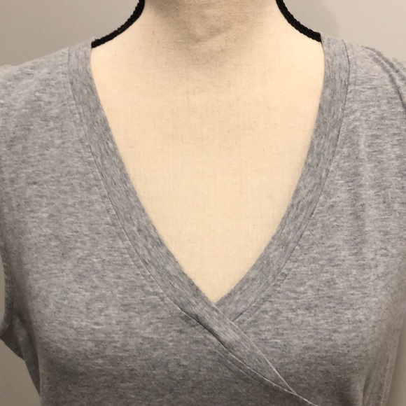 Athleta grey cotton dress wrap with braid waist  trim size L - Picture 4 of 11